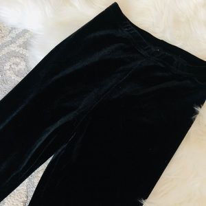 Black velvet leggings
